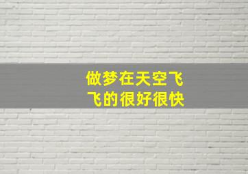 做梦在天空飞 飞的很好很快